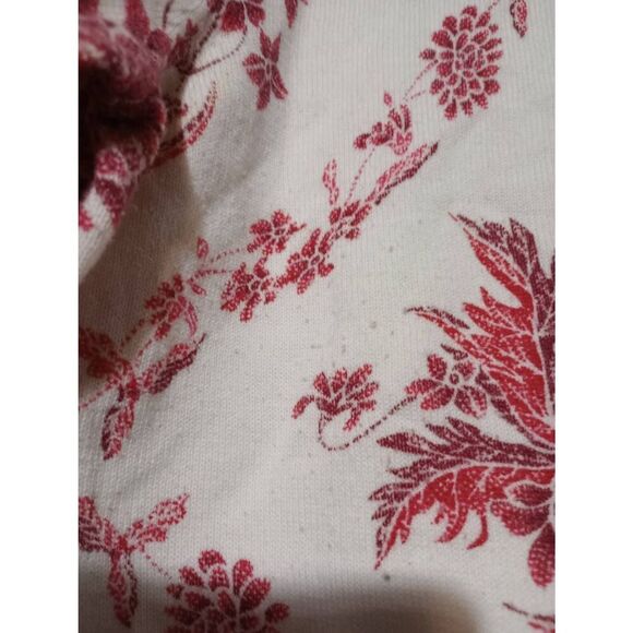 Talbots Sweater Ladies Extra Large Red White Floral Silk Blend VNeck Light Weigh - Picture 7 of 7